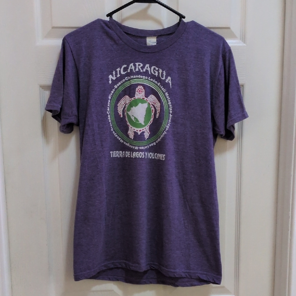 Blaze Women's Short Sleeve Graphic Tee Purple Nicargua Size Medium